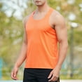 thumbnail image 2 of USNSM Men's Mesh Running Tank Tops Ultra Lightweight Marathon Singlets Breathable Race Vests Quick Dry Sleeveless Shirt Orange S, 2 of 6