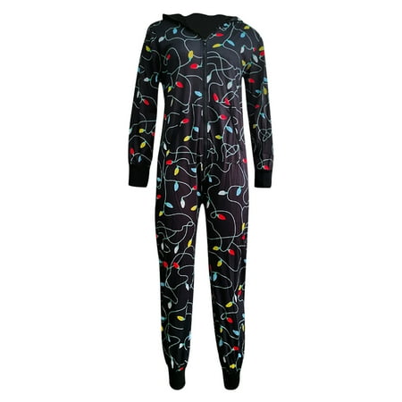 

Womens Long Sleeve Pajamas Warm Pjs for Women Set Casual Hooded Plaid Print Romper Homewear Winter Onesies (Large Green)