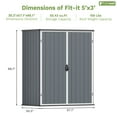 thumbnail image 5 of Patiowell 5' x 3' Plastic Outdoor Storage Shed with Lockable Door, for Patio Furniture, Pool Accessories and Tools, Dark Gray, 5 of 8