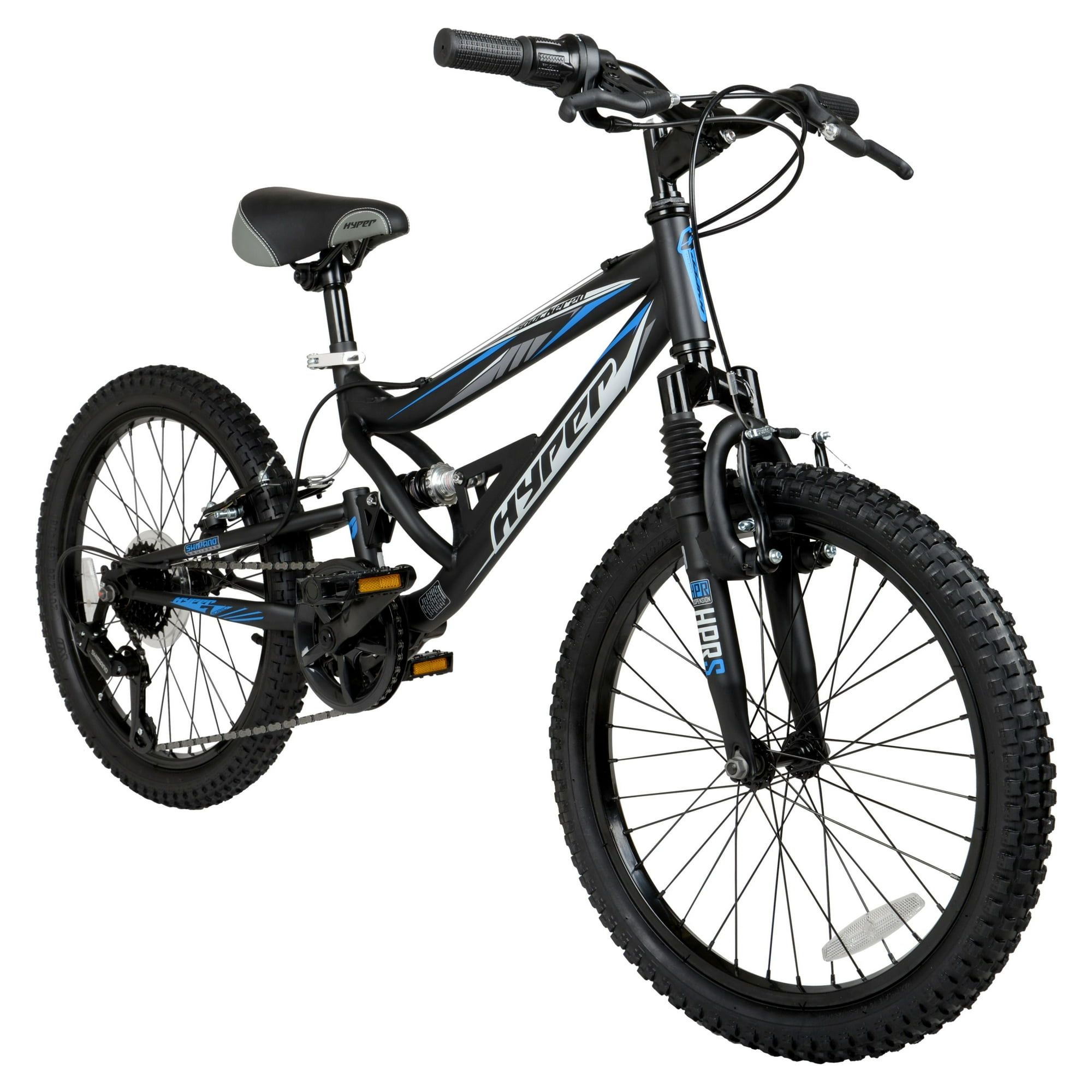 Hyper Bicycles Shocker Mountain Bike, 20" Wheels, Kids Age Group 8-13 Years, Black, Child