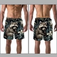 thumbnail image 3 of luoweisi Men's Beach Shorts Quick Dry Swim Trunks with Mesh Lining Raccoon L, 3 of 5