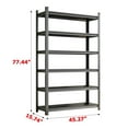 thumbnail image 4 of IVV 77.44"H Heavy Duty Garage Shelf, 2400LBS Capacity, Adjustable Metal Storage Shelving Unit, 6-Tier Multi-Purpose Organizer for Home, Kitchen, Office, Living Room (Black), 4 of 7