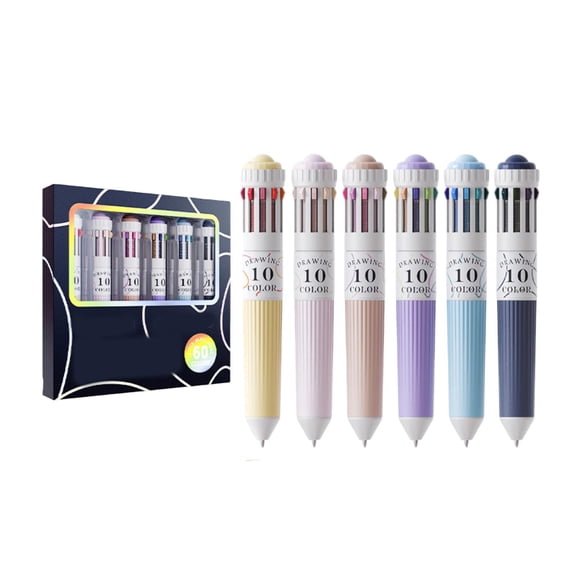 10-Color Ballpoint Pen Multi-Color Drawing and Writing Art Pen for Sketching and Note Taking in
