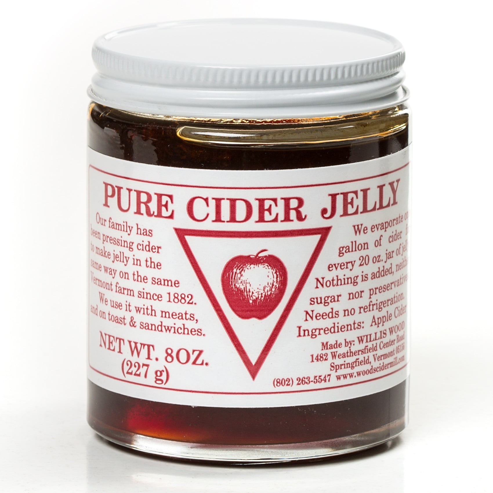 Wood's Cider Mill Pure Cider Jelly No Preservatives No Sugar Added 10 Oz