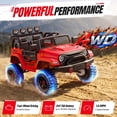 thumbnail image 4 of Wisairt 24 Volt Ride on Toys, 4WD 800W Power Car Wheel with Remote, 24V Ride ons with 2 Seater, Electric Car for Kids with Music, LED Lights, Seat Belt & Lockable Doors, 3-8 Years Old, Red, 4 of 9