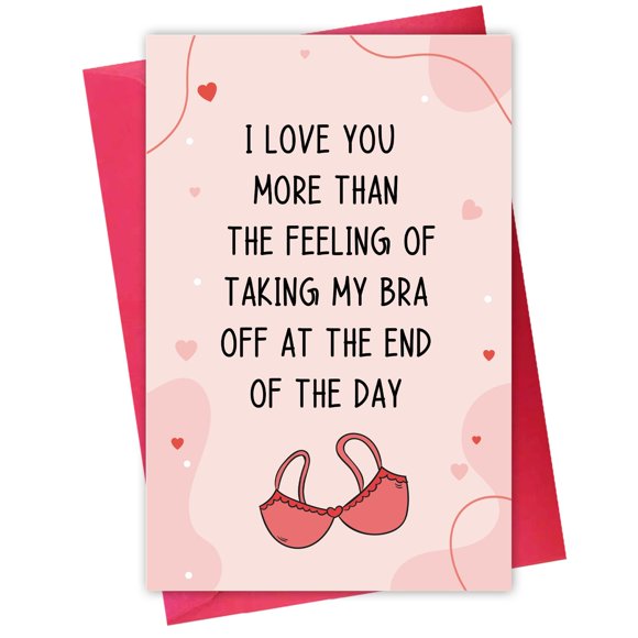 Tarjeta de San Valentín Rude for Husband from Wife Funny Bra