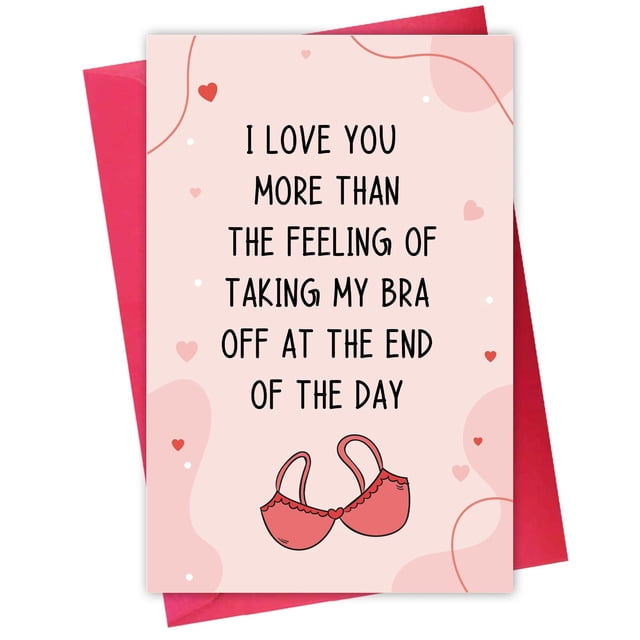 Tarjeta de San Valentín Rude for Husband from Wife Funny Bra