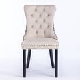 thumbnail image 2 of High-End Tufted Solid Wood Chair, Velvet Upholstered Dining Chair with Wood Legs, Suitable for Living Room, Dining Room, Beige, 2 of 9
