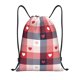thumbnail image 1 of Fotbe Heart Plaid Bolsa Mochila con Cordón Estampada, Bolsa de Gimnasio Deportiva, Bolsa Cinch, Bolsa con Cordón para Hombres y Mujeres-Small, 1 of 6