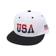 thumbnail image 2 of USA Flag Embroidered Flat Brim Baseball Cap, Unisex Hip‑Hop Snapback Sun Hat For Street Dancing Casual Wear, 2 of 8