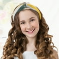 thumbnail image 3 of Unique Bargains Color Block Knotted Wide Headband Fashion Hair Accessories for Women Yellow Gray 1.57" Width, 3 of 7