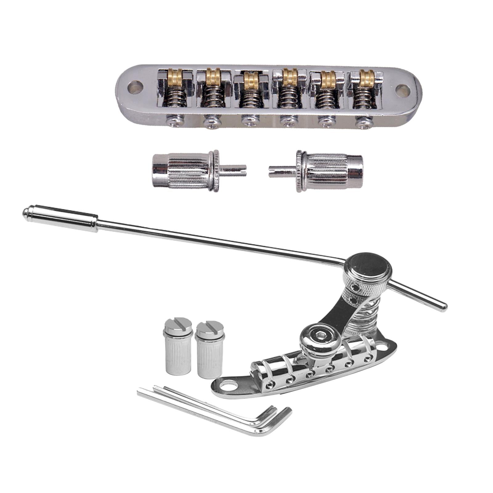 Kokiya Electric Guitar Bridge Roller Saddles Guitar Tremolo Bridge Replaces Tailpiece Tremolo for 6 Strings Instrument Show Exercise