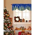 thumbnail image 4 of Christmas Tree Tie Up Valances Curtain, Watercolor Winter Snowflakes Blue Adjustable Rod Pocket Short Window Treatment Tie Up Curtains Valances for Kitchen Living Room Bathroom 60x18 Inches, 4 of 9