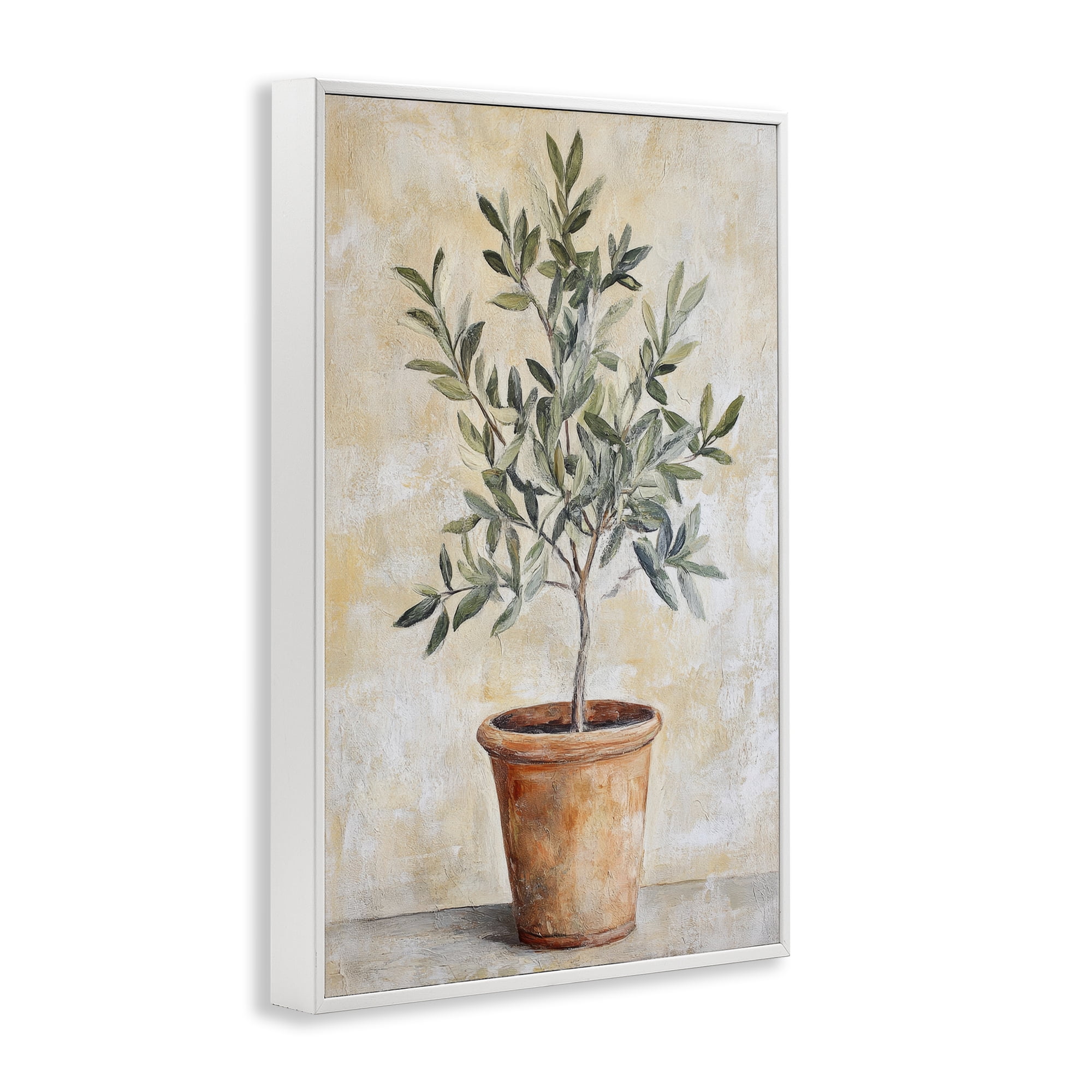 Stupell Industries House Plant in Terracotta White Framed Giclee Art, design by Petal Prints Design