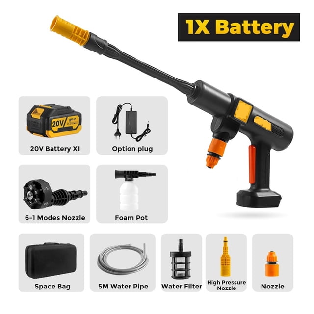 200Bar High Pressure Car Wash Washer Gun Foam Generator Water Gun Spray Cleaner Car Washing Machine for 18V Battery ,Easy Use