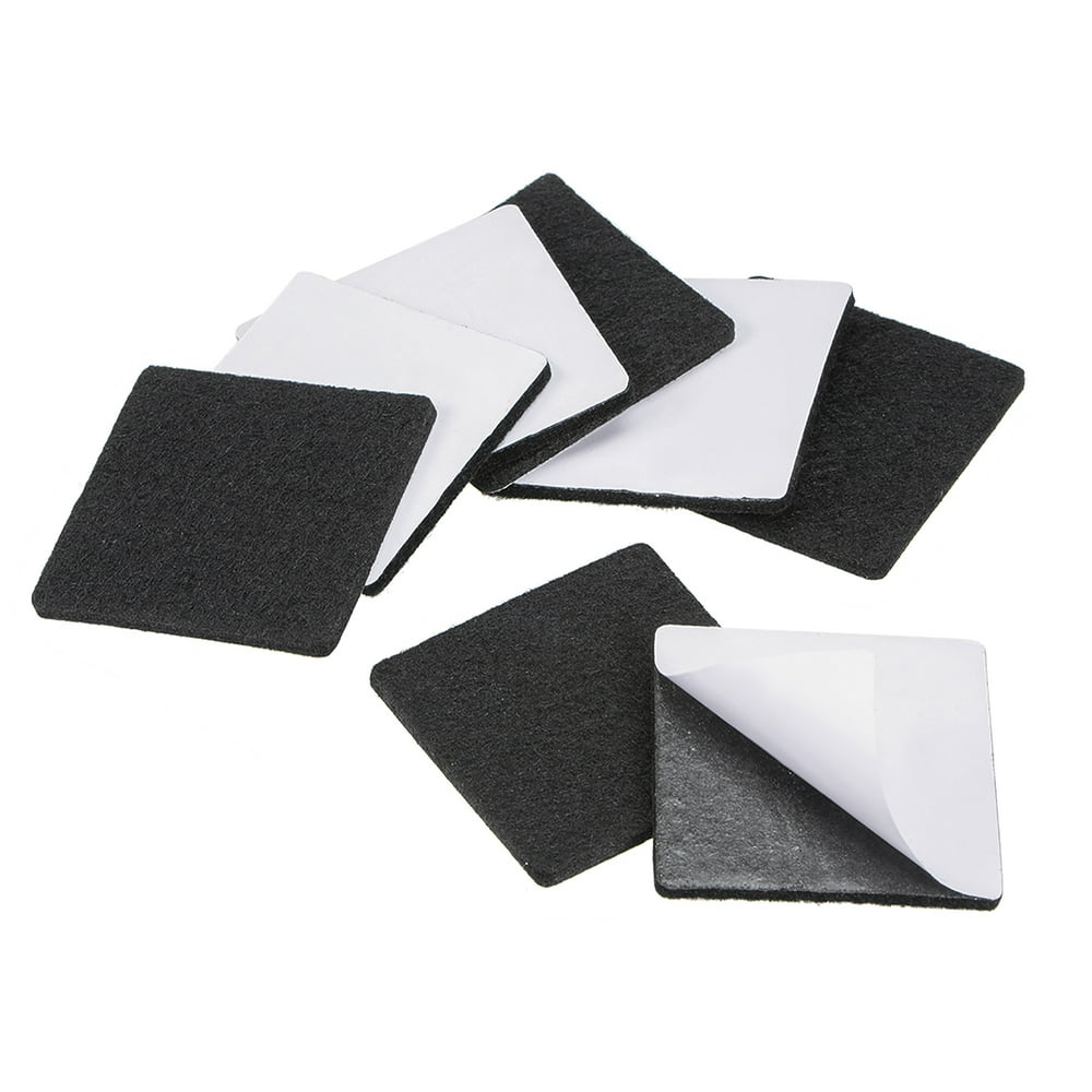 Furniture Pads, Adhesive Felt Pads 50mm x 50mm Square 3mm Thick Black