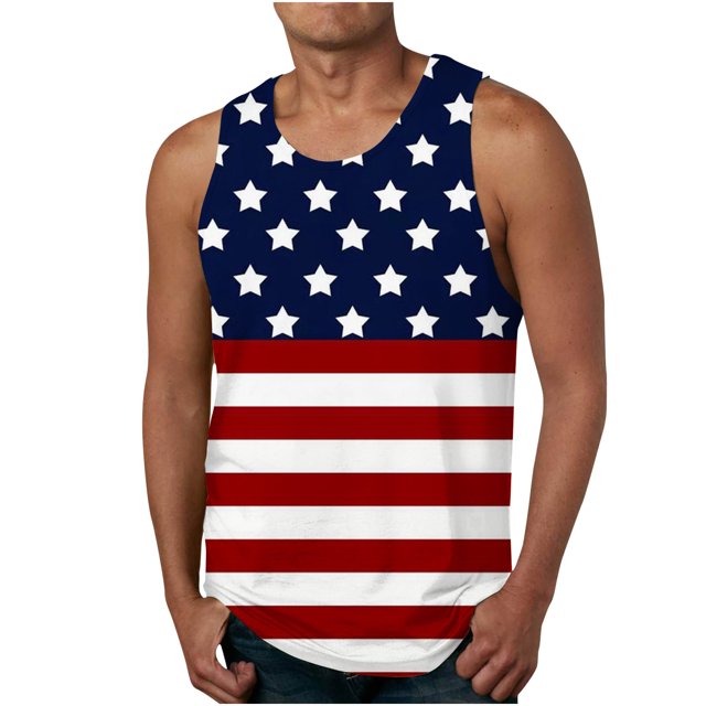 Tanques para Hombre de Verano Suelto Chaleco Impresión Deportivo Cuello Redondo, Camisa sin Mangas Casual para Al Aire Libre Y Diario