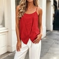 thumbnail image 6 of Summer Cotton Linen Tank Tops for Women Spaghetti Strap Adjustable Camisoles Womens Scoop Neck Sleeveless Button Down Shirts, 6 of 7
