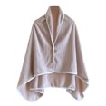 thumbnail image 3 of Umfun Women's Ribbed Knit Cape Wrap Snap Button Shawl Outerwear Short Winter Cover Up for Casual Daily Wear, 3 of 6
