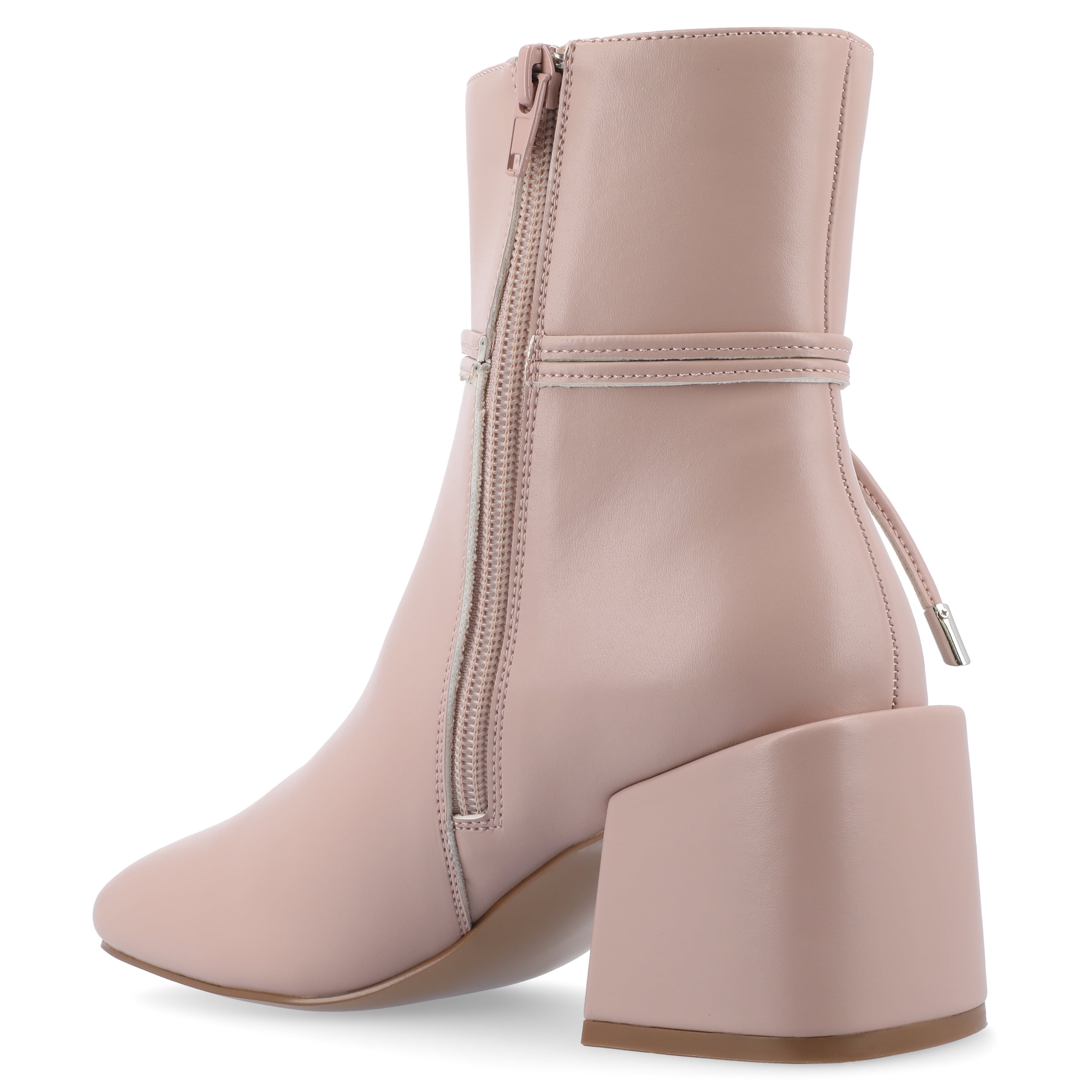 Journee Womens Beverley Covered Block Heel Square Toe Booties, Widths Available