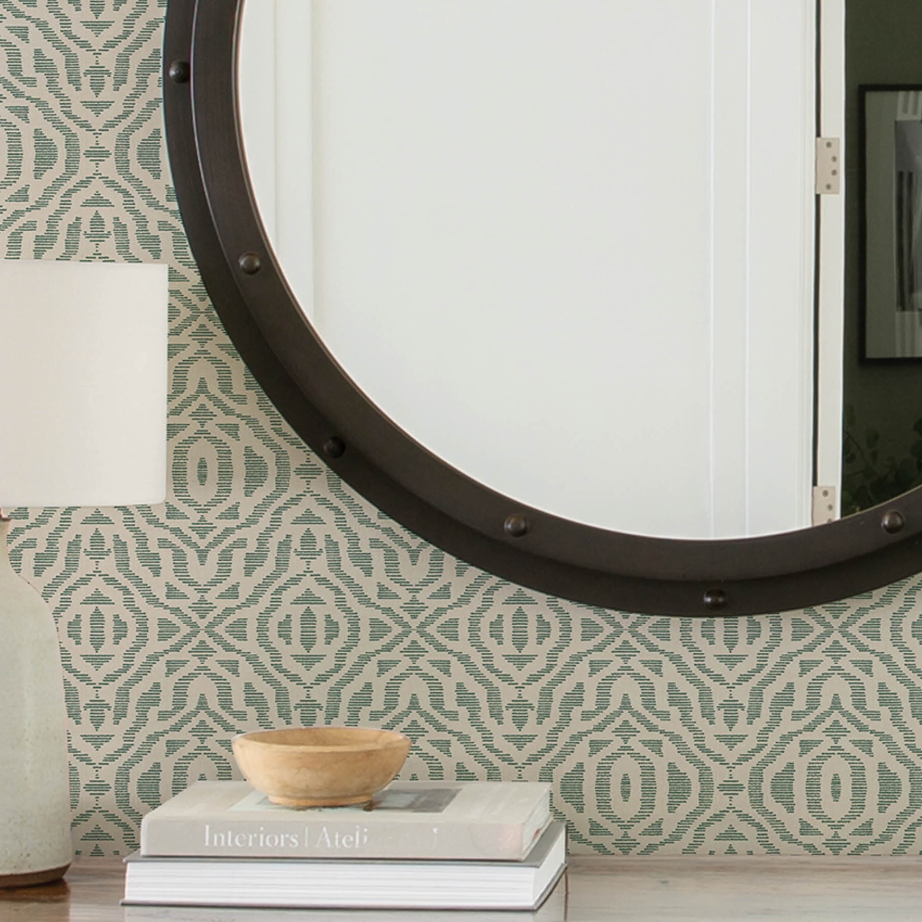 Mainstays Green Ikat Peel and Stick Wallpaper 30.75 Sq. ft, 1 Count