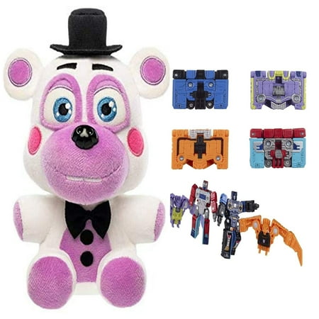 Five Nights at Freddy's Pizza Simulator - Helpy Collectible Figure + Transformers Micromaster WFC-GS10 1.5-inch Soundwave Spy Patrol 3rd Unit 4-Pack, Pack of 2