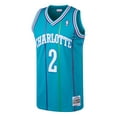 thumbnail image 2 of Men's Mitchell & Ness Larry Johnson Teal Charlotte Hornets 1992/93 Hardwood Classics Swingman Jersey, 2 of 3