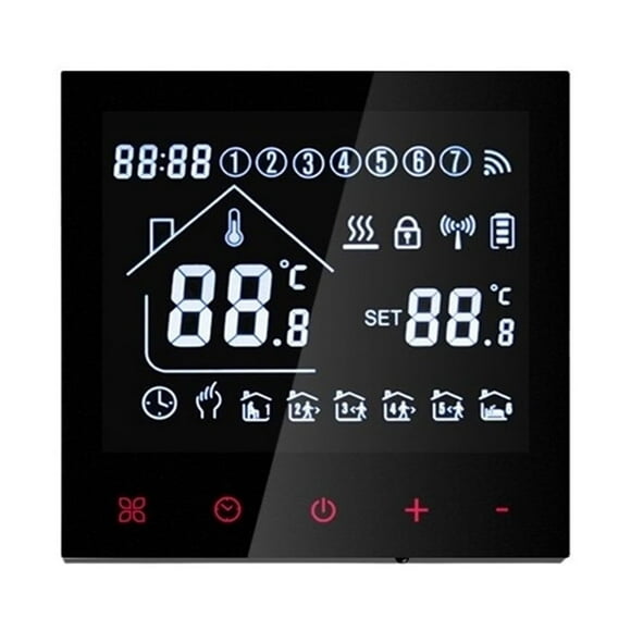 Thermostat à Écran Tactile LCD, Système de Chauffage Électrique Programmable, Contrôleur de Température pour la Maison, Économise l'Énergie