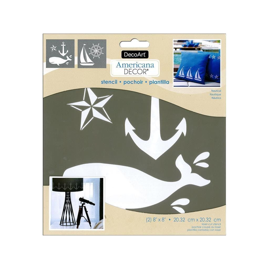 Americana Decor Stencil Nautical 8 In X 8 In 2 Pieces Walmart Com Walmart Com