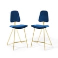 thumbnail image 2 of Modway Ponder Performance Velvet Upholstered Dining Bar Stool in Navy, 2 of 10