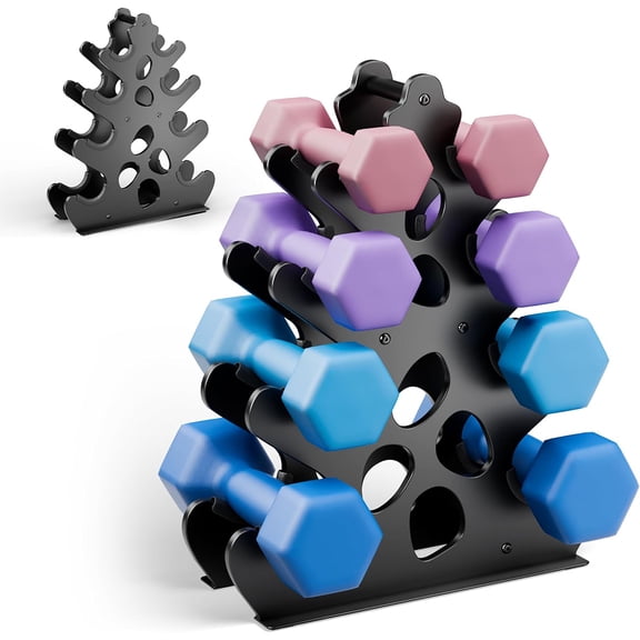 bathprove 4 Tier Dumbbell Rack, Weight Rack For Home Gym, Dumbbell Stand for Free Weights