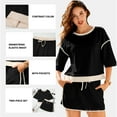 thumbnail image 3 of SHEWIN Womens Matching Sets Outfits for Women 2 Piece Sets Skirt Sets Summer Short Sleeve Top Travel Outfits Casual Lounge Sets, 3 of 9