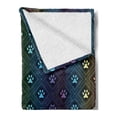 thumbnail image 2 of Dog Lover Soft Flannel Fleece Throw Blanket, Paw Print Pattern Diamond Shaped Rhombus Shapes Design Geometric Arrangement, Cozy Plush for Indoor and Outdoor Use, 70" x 90", Multicolor, by Ambesonne, 2 of 5