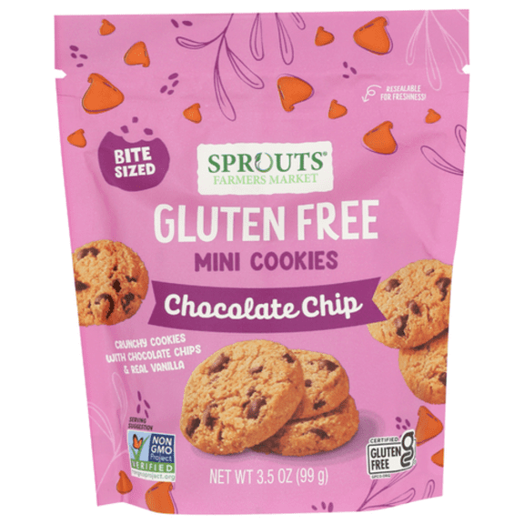 SPTs Gluten Free Mini Chocolate Chip Cookies 3.5 oz - Pack of 3