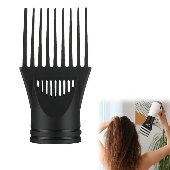 HIBIBUD Universal Blow Dryer Comb Attachment Black Brush for Hair Dryer Concentrator Nozzle Straightening Detangling
