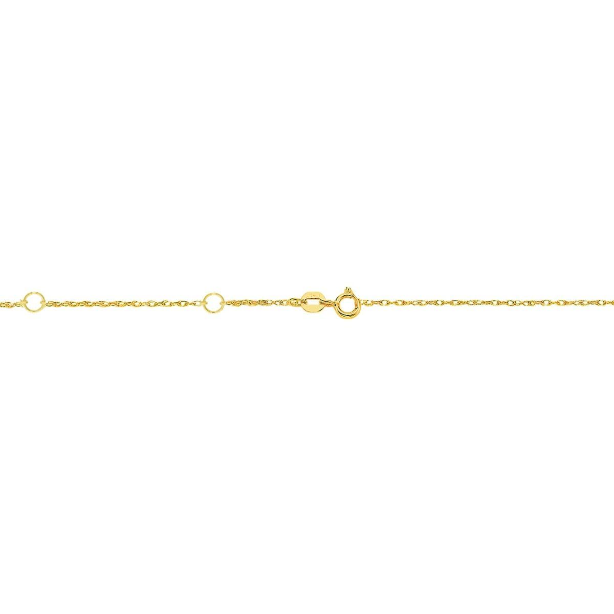 Floreo 14k Yellow Gold or White Gold 0.85mm Double Extendable Rope Chain Adjustable Necklace, 16" - 17" - 18" Inch