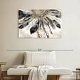 thumbnail image 2 of Elephant Stock Necklace Of Feathers Iii Wall Art - Horizontal Canvas Wall Art - Living Room Wall Decor - Our America Canvas - Brown And Gray Decor By Eva Watts - 39" x 26", 2 of 8
