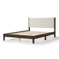 thumbnail image 3 of Furniture of America Elra Queen Solid Wood and Boucle Fabric Platform Bed, Walnut, 3 of 22