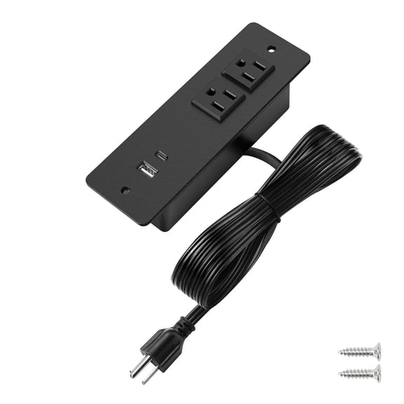 HdcTek 20W PD USB C Recessed Power Strip, 12A 125V 1500W Electrical Outlet