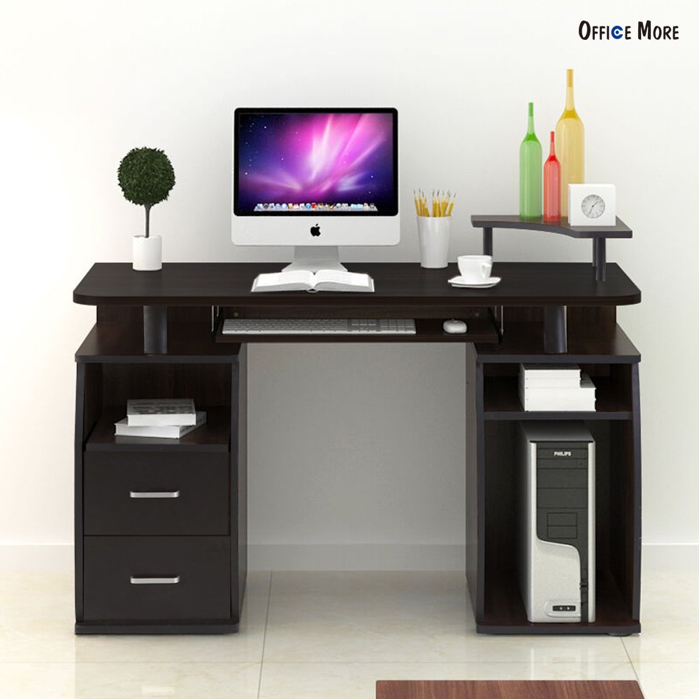 Uenjoy Computer Desk PC Table Workstation Monitor&Printer Shelf Home