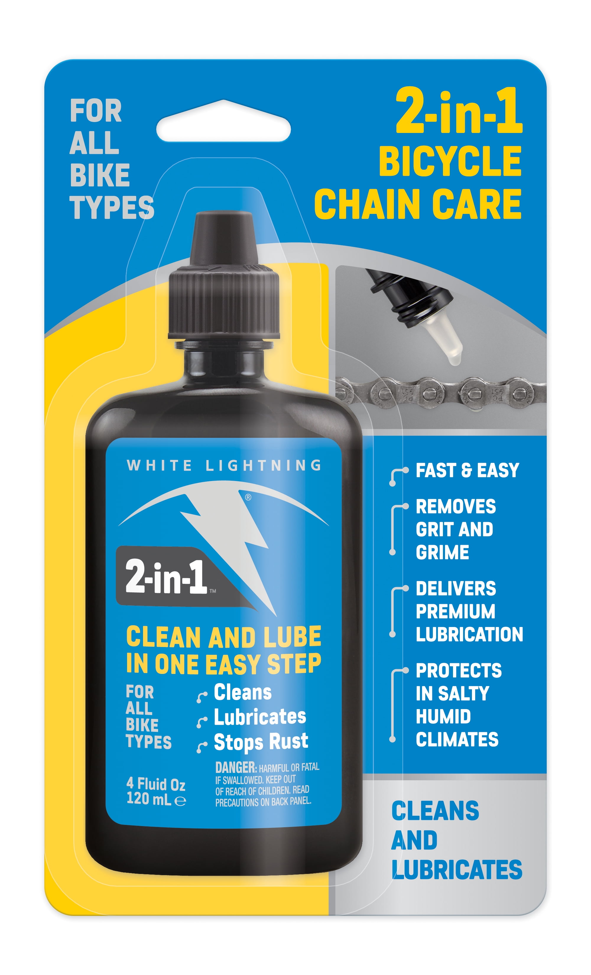White Lightning 2-in-1 Bike Care 4oz Lubricant and Degreaser
