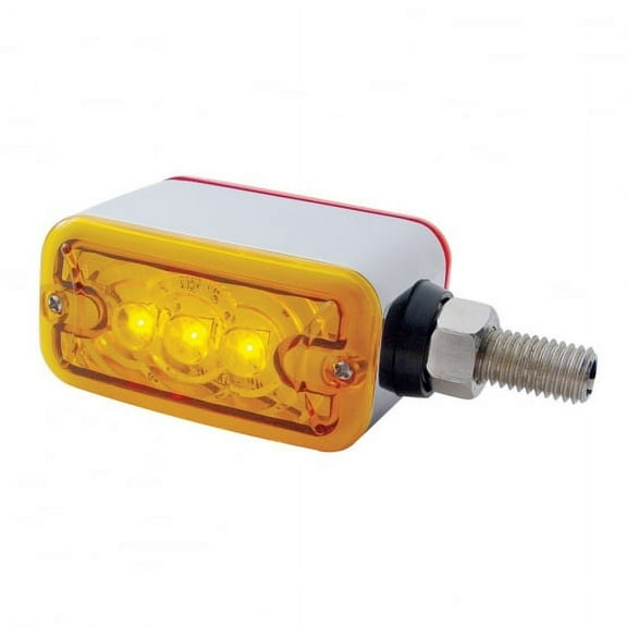 3 LED Double Face Light - Amber & Red LED/Amber & Red Lens
