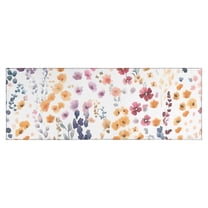 Pioneer Flower Floral Print Pattern Kitchen Rug Mat,Kitchen Runner Rugs Non Skid Washable,Decorative Kitchen Floor Mats for Kitchen,Sink,Laundry,17"X47"