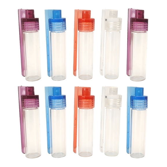 ACDANC Mini Bottle Dispenser,Portable Glass Jar Spice Dispenser with Spoon,Airtight Storage Bottle,Vial with Spoon for Camping,Travel,Picnic,BBQ (B51mm中号)
