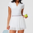 thumbnail image 3 of Top-kevin Women 2 Piece Tennis Skirt Set Pleated Golf Outfit, Polo Athletic Dress Alternative Skort Set, 3 of 8