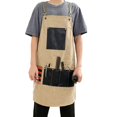 thumbnail image 4 of TISHITA Hair Cutting Hairdressing Barber Apron for Butcher Chef Cooking Beauty Craft Brown B, 4 of 8