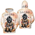 thumbnail image 3 of Hello Fall Newfoundland Scarf Welcome Autumn with Leaves Pumpkins All Over Print 3D Hoodie Unisex Merch Hoodies Newfie Dog Lover Gifts - 00011, 3 of 6