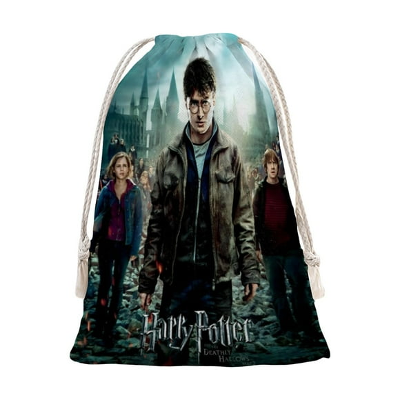 Harry Potter Bolsa de regalo con cierre de cinta navideño para decoración de Navidad,39cm×30 cm.