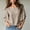 Brown women boho pullover tops a1, variant on thefmos Women Summer Fall Round Neck 3/4 Sleeve Ruffle Flowy Tops Boho Casual Pullover Blouses Solid Dressy Vacation Clothes, Beige S