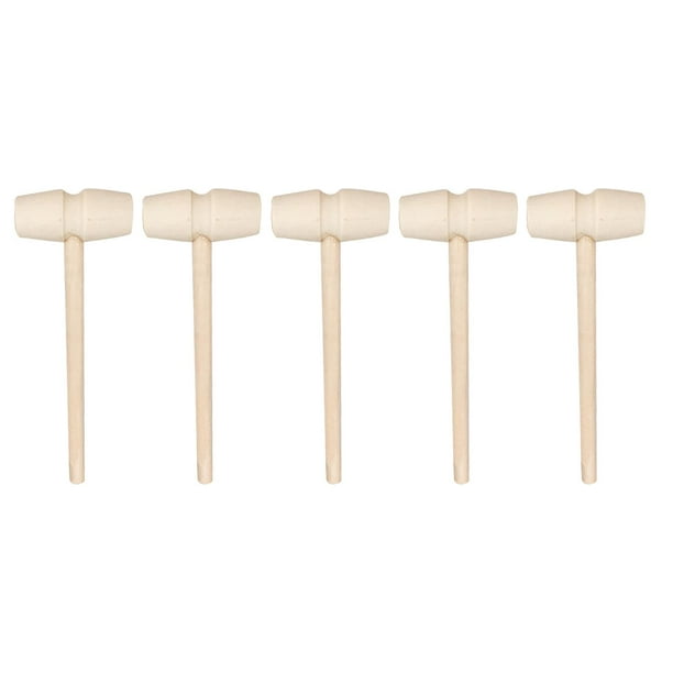 5Pcs Wooden Hammers for Breakable Heart Hammer Small Wooden Mallet Mini Wooden Hammer for Chocolate Heart Kids Hammer Wood